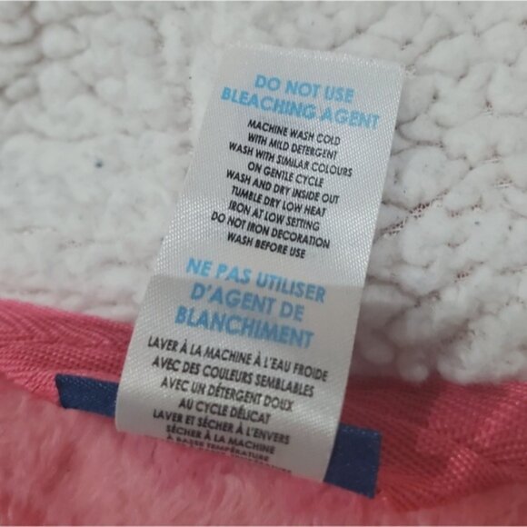 Cute Pink Cozy Bunny + Heart Print Fleece Robe - Picture 2 of 10